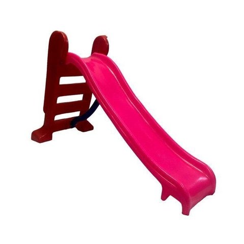 Escorregador Infantil Plástico 3 Degraus Rosa com Vermelho