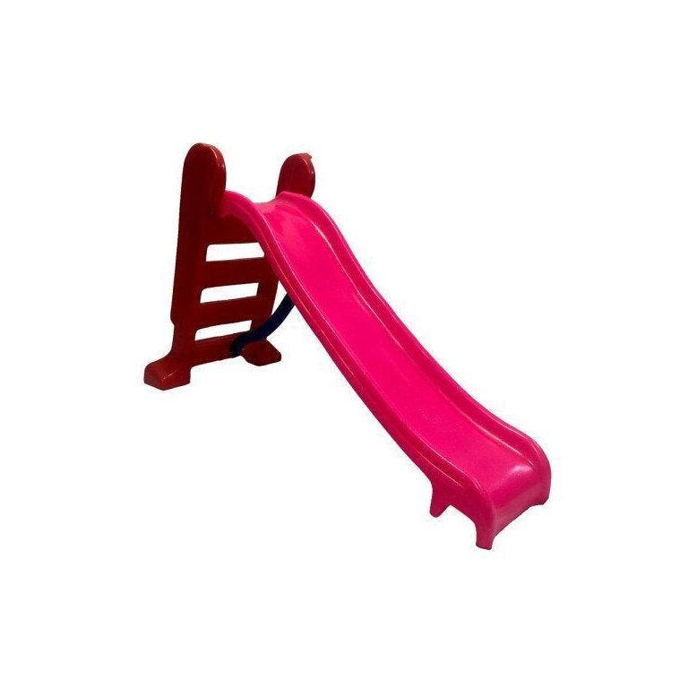 Escorregador Infantil Plástico 3 Degraus Rosa com Vermelho