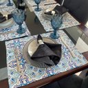 Ver imagem 3 de Kit 10 Serviços Americanos Jacquard Azulejo Português Azul - 35x45cm