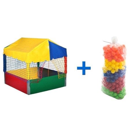 Piscina de Bolinhas Premium - Medidas 1,0m X 1,0m - Acompanha 500 Bolinhas TOP Coloridas