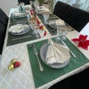 Ver imagem 3 de Kit 4 Guardanapos em Jacquard Luxo Estrela Cadente Dourado 40x40cm