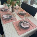Ver imagem 2 de Kit 4 Guardanapos em Jacquard Luxo Medalhão Rosê Gold 40x40cm