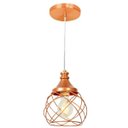 Ver imagem 1 de Lustre Pendente Esfera Aramado Cobre 15cm