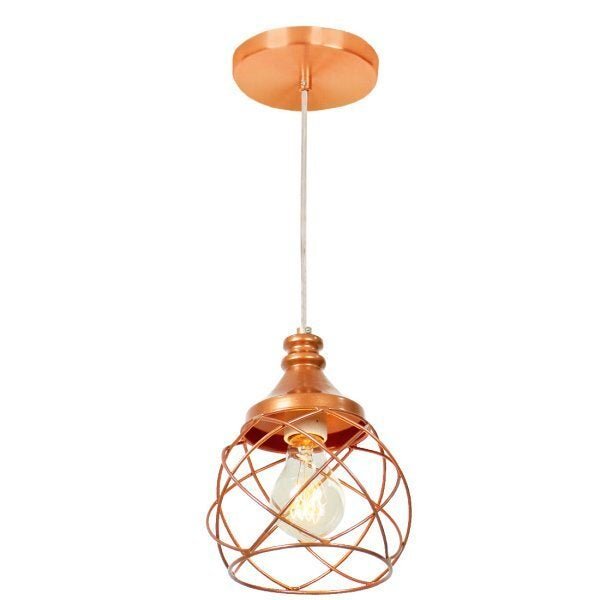 Lustre Pendente Esfera Aramado Cobre 15cm - 2