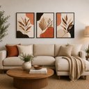 Ver imagem 6 de Kit 3 Quadros Decorativos Abstratos A3 Moldura Preta Sala:Preto