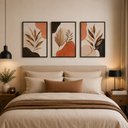 Ver imagem 5 de Kit 3 Quadros Decorativos Abstratos A3 Moldura Preta Sala:Preto