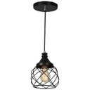 Ver imagem 2 de Kit 3 Lustres Pendente Esfera Aramado Preto 15cm