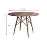 Mesa Eames Eiffel Redondo Tampo de Madeira 80cm Amêndoa - 3