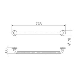 Barra de Apoio Cromada 70cm - Aço Inox 304 - Docol 00963616 - 3