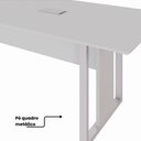 Ver imagem 5 de Mesa de Reunião Retangular 2,70 m X 0,90 m Tampo Bipartido Pés Quadro Bordas Chanfradas e 2 Caixas