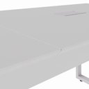 Ver imagem 6 de Mesa de Reunião Retangular 2,70 m X 0,90 m Tampo Bipartido Pés Quadro Bordas Chanfradas e 2 Caixas