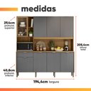 Ver imagem 4 de Armário de Cozinha Compacta 8 Portas 4 Nichos Namastê