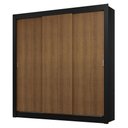 Ver imagem 3 de Guarda-roupa Casal 3 Portas de Correr Preto/rustic Sublime Madesa