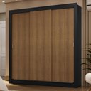 Ver imagem 1 de Guarda-roupa Casal 3 Portas de Correr Preto/rustic Sublime Madesa