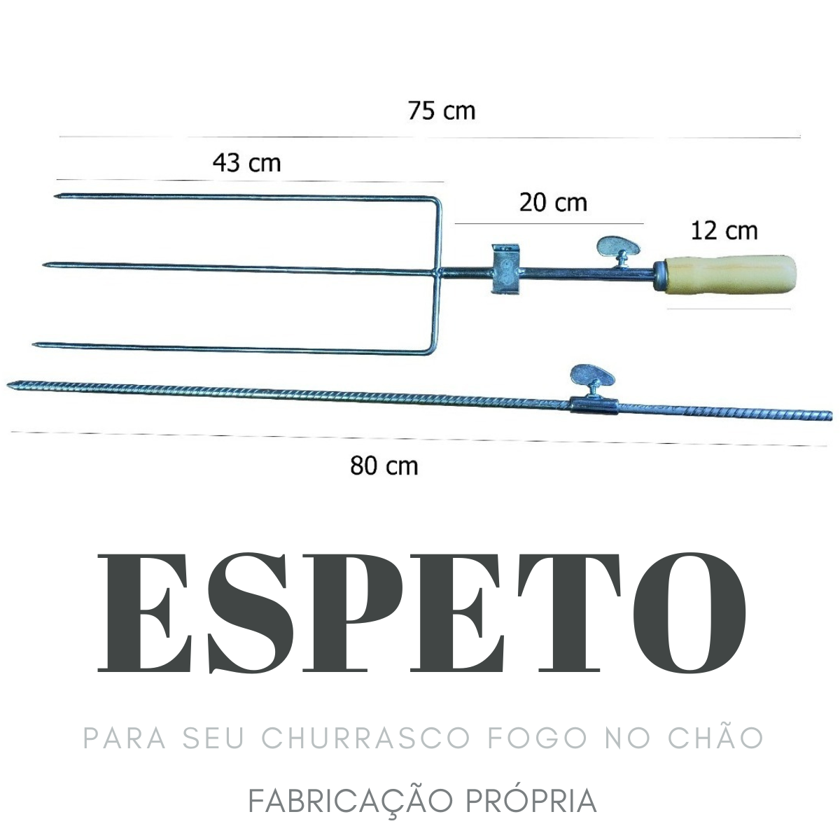 Espeto Para Fogo De Chão Giratório Reforçado - 5