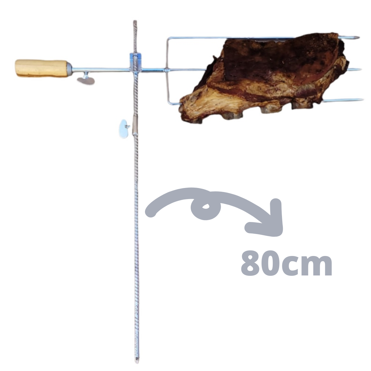 Espeto Para Fogo De Chão Giratório Reforçado - 3