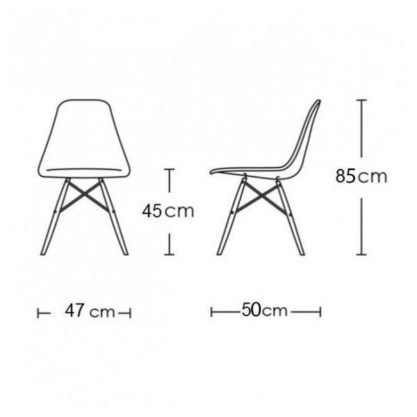 Conjunto de Mesa de Jantar Eames Eiffel Redonda 90cm Tampo de Madeira Amêndoa com 2 Cadeiras Pretas - 5