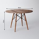 Ver imagem 4 de Mesa de Jantar Eames Eiffel Redonda 90cm Tampo de Madeira Amêndoa com 2 Cadeiras Pretas