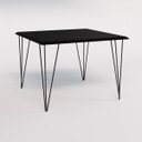 Ver imagem 2 de Conjunto De Mesa Eames Clips De Ferro Preto Tampo Quadrado Preto 90x90 4 Cadeiras Ferro Preta Assent