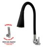Torneira Gourmet Flexível Cone de Parede Cozinha Preta 8004 - 2