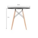 Ver imagem 4 de Mesa Eames Eiffel Redondo Tampo de Madeira 80cm Preto