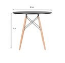 Ver imagem 4 de Mesa Eames Eiffel Redondo Tampo de Madeira 80cm Preto