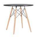 Ver imagem 2 de Mesa Eames Eiffel Redondo Tampo de Madeira 80cm Preto