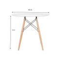 Ver imagem 4 de Mesa Eames Eiffel Redondo Tampo de Madeira 80cm Branco