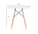Ver imagem 4 de Mesa Eames Eiffel Redondo Tampo de Madeira 80cm Branco