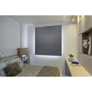 Persiana Romana (1,00Larg. x 1,50Alt.) Blackout Cinza Escuro - Vogaflex