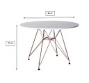 Ver imagem 3 de Mesa de Jantar Eames Eiffel 80cm Tampo Redondo Branco Base de Cobre