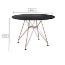 Ver imagem 3 de Mesa de Jantar Eames Eiffel 80cm Tampo Redondo Preto Base de Cobre