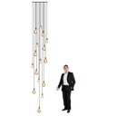 Ver imagem 2 de Lustre para Sala Pratic 16 Lâmpadas Dourado Pé Direito Alto