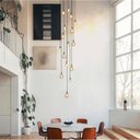 Ver imagem 6 de Lustre para Sala Pratic 16 Lâmpadas Dourado Pé Direito Alto