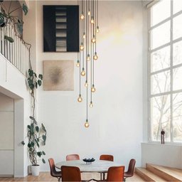 Lustre para Sala Pratic 16 Lâmpadas Dourado Pé Direito Alto - 6
