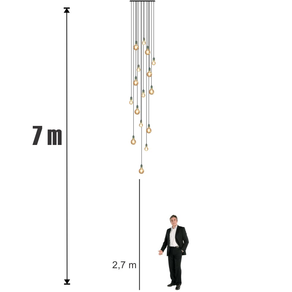 Lustre para Sala Pratic 16 Lâmpadas Dourado Pé Direito Alto - 3