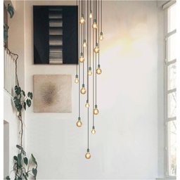 Lustre para Sala Pratic 16 Lâmpadas Dourado Pé Direito Alto - 1