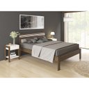 Ver imagem 1 de Cama De Casal Branca com Cabeceira 195 cm X 148,6 cm: Nogal com Branco