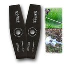 Ver imagem 1 de Kit 2 Facas Lâmina Roçadeira 2 Pontas 350mm X 2mm X 20mm Corneta Cortador Grama Corte