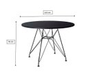 Ver imagem 3 de Mesa de Jantar Eames Ferro Preto Tampo Redondo Madeira Preto 110cm