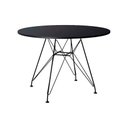 Ver imagem 2 de Mesa de Jantar Eames Ferro Preto Tampo Redondo Madeira Preto 110cm