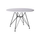 Ver imagem 2 de Mesa Eames Ferro Preto Tampo Redondo Madeira Branco 110cm