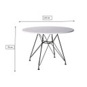 Ver imagem 3 de Mesa Eames Ferro Preto Tampo Redondo Madeira Branco 110cm