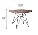 Ver imagem 3 de Mesa Sala e Jantar Eiffel Redonda 110cm Tampo de Madeira Amêndoa com Base de Ferro Preto