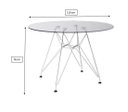 Ver imagem 2 de Mesa Eiffel Redonda 110cm Tampo de Vidro com Base de Ferro Branco