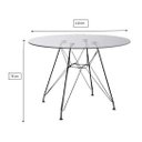 Ver imagem 2 de Mesa Eiffel Redonda 110cm Tampo de Vidro com Base de Ferro Preto