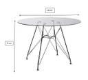 Ver imagem 2 de Mesa Eiffel Redonda 110cm Tampo de Vidro com Base de Ferro Preto