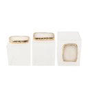 Ver imagem 1 de Kit Porta Pincel, Porta Cotonete e Porta Algodão Quartzo Branco