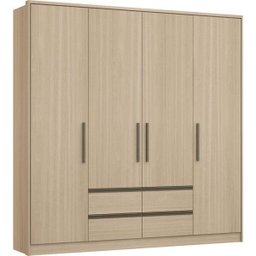 Guarda-Roupa Casal 4 Portas 4 Gavetas Luxus - Nogueira - 1