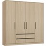 Guarda-Roupa Casal 4 Portas 4 Gavetas Luxus - Nogueira - 1